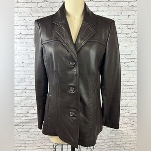Avanti | Dark Chocolate Brown Soft 100% Genuine Leather Jacket size M